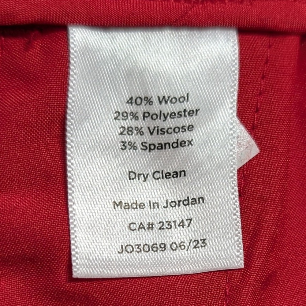 Talbots Hampshire Ankle Pant Women 16W Red Plaid NEW Wool Blend Holiday Trousers - Picture 5 of 10